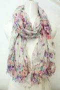 axes femme / 水彩花柄ストール  ピンクベージュ O-26-02-06-1089-AX-ZA-OW-OS