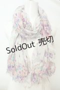 axes femme / 水彩花柄ストール  ピンクベージュ O-26-02-06-1089-AX-ZA-OW-OS