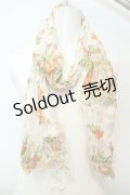 axes femme / 水彩花柄ストール  オレンジ O-26-02-06-1090-AX-ZA-OW-OS