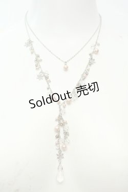 画像1: axes femme / パール＆スノークリスタルネックレス  シルバー O-26-02-06-1010-AX-AC-OW-OS