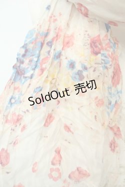 画像2: axes femme / 水彩花柄ストール  アカ O-26-02-06-1091-AX-ZA-OW-ZT575