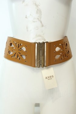 画像1: axes femme / カットワーク使いベルト  キャメル O-26-02-06-1093-AX-ZA-OW-OS