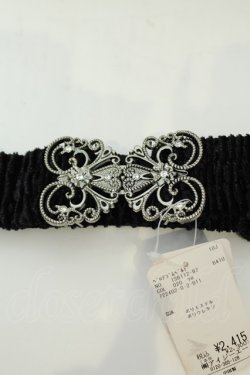 画像1: axes femme / ベロアゴムベルト  クロ O-26-02-06-1094-AX-ZA-OW-OS