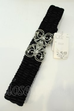 画像2: axes femme / ベロアゴムベルト  クロ O-26-02-06-1094-AX-ZA-OW-OS