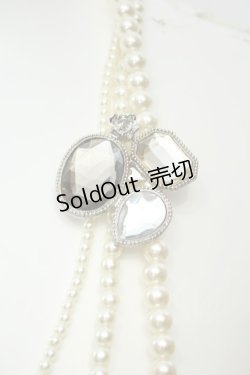 画像2: axes femme / ストーンモチーフ付きパールネックレス  シロ O-26-02-06-1001-AX-AC-OW-OS