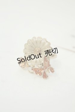 画像1: axes femme / フラワー＆バタフライリング  シルバー O-26-02-06-1098-AX-AC-OW-OS