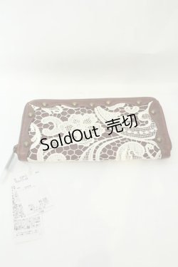 画像1: axes femme / レース使い長財布  ブラウン O-26-02-06-1155-AX-ZA-OW-OS