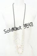 axes femme / コード使いパールネックレス  シロ O-26-02-06-1017-AX-AC-OW-OS