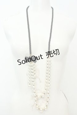 画像1: axes femme / コード使いパールネックレス  シロ O-26-02-06-1017-AX-AC-OW-OS