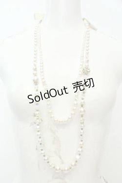 画像1: axes femme / パールリボンネックレス  シロ O-26-02-06-1018-AX-AC-OW-OS