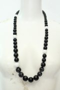 axes femme / 大粒ビーズネックレス  クロ×シロ O-26-02-06-1020-AX-AC-OW-OS