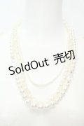 axes femme / パール三連ネックレス  シロ O-26-02-06-1003-AX-AC-OW-OS