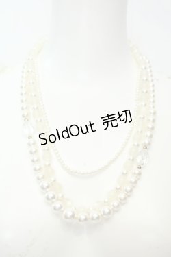 画像1: axes femme / パール三連ネックレス  シロ O-26-02-06-1003-AX-AC-OW-OS