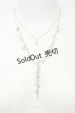 画像1: axes femme / パール＆スノークリスタルネックレス  シルバー O-26-02-06-1030-AX-AC-OW-OS