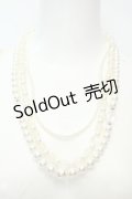 axes femme / パール三連ネックレス  シロ O-26-02-06-1004-AX-AC-OW-OS
