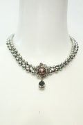 axes femme / ドロップストーン使いパールチョーカー  シルバー O-26-02-06-1038-AX-AC-OW-OS