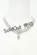 axes femme / ドロップストーン使いパールチョーカー  シルバー O-26-02-06-1038-AX-AC-OW-OS
