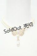 axes femme / リボンモチーフパールチョーカー  シロ×ゴールド O-26-02-06-1039-AX-AC-OW-OS