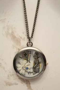 画像1: axes femme / うさぎ懐中時計ネックレス  シルバー O-26-02-06-1048-AX-AC-OW-OS
