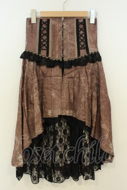 画像1: Ozz oneste / 地図柄フィッシュテールスカート  ブラウン O-26-02-06-007-OO-SK-OW-OS