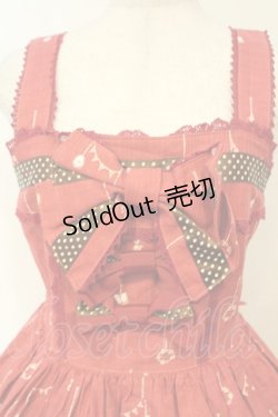 画像2: BABY,THE STARS SHINE BRIGHT / My little red riding hood柄ドットリボンジャンパースカート  えんじ O-26-02-06-057-BA-OP-OW-OS