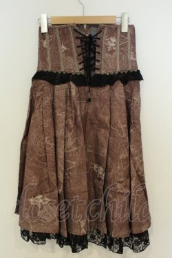 画像3: Ozz oneste / 地図柄フィッシュテールスカート  ブラウン O-26-02-06-007-OO-SK-OW-OS