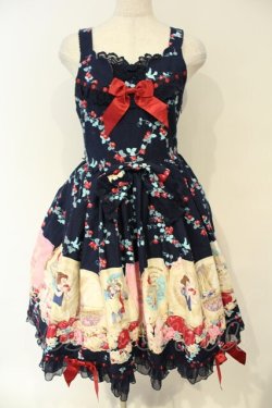 画像1: BABY,THE STARS SHINE BRIGHT / フリルジャンパースカート（Snow White）  ネイビー O-26-02-06-062-BA-OP-OW-OS