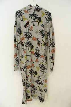 画像1: HYSTERIC GLAMOUR / MONDO PARADISE柄 ロングワンピース F グレー O-26-02-06-003-PU-OP-YM-OS
