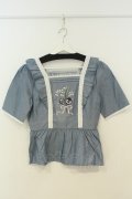 axes femme / ミュゲフルール刺繍トップス F ブルー O-26-02-06-016-AX-TO-OW-OS