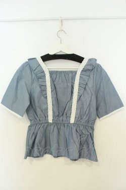 画像4: axes femme / ミュゲフルール刺繍トップス F ブルー O-26-02-06-016-AX-TO-OW-OS