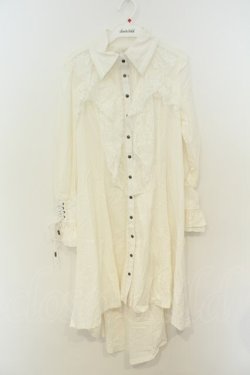 画像1: Ozz oneste / レースフリルシャツワンピース  ホワイト O-26-02-06-017-OO-OP-OW-OS