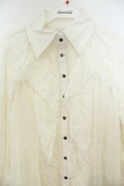 画像3: Ozz oneste / レースフリルシャツワンピース  ホワイト O-26-02-06-017-OO-OP-OW-OS