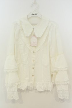 画像1: Vilia / フリル袖ブラウス L シロ O-26-02-06-019-LO-BL-OW-OS