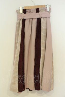 画像2: axes femme POETIQUE / パッチワークプリーツスカート M ピンク O-26-02-06-022-AX-SK-OW-OS