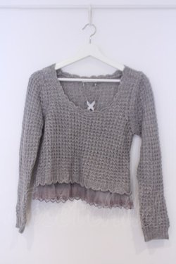 画像1: axes femme / 後ろレースアップラメニット M グレー O-26-02-07-032-AX-TO-IG-OS