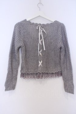 画像3: axes femme / 後ろレースアップラメニット M グレー O-26-02-07-032-AX-TO-IG-OS