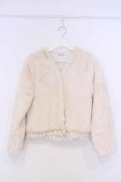 画像1: axes femme / ショートフェイファーコート  アイボリー O-26-02-07-033-AX-JA-IG-OS