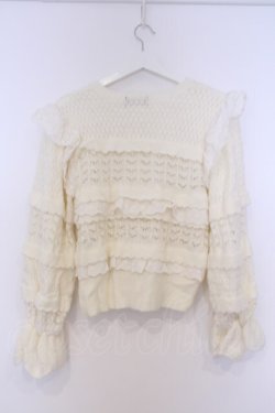 画像3: axes femme NOSTALGIE / コットンレースニットカーディガン M アイボリー O-26-02-07-034-AX-TO-IG-OS