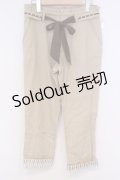 axes femme / ウエストリボンチノパン L ベージュ O-26-02-07-037-AX-PA-IG-OS