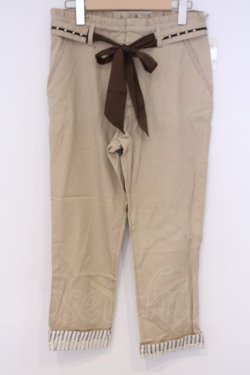 画像1: axes femme / ウエストリボンチノパン L ベージュ O-26-02-07-037-AX-PA-IG-OS