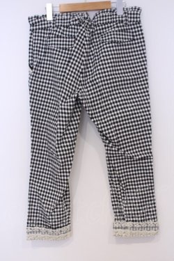 画像3: axes femme / ダブルボタンロールアップパンツ L シロクロ ギンガム O-26-02-07-038-AX-PA-IG-OS