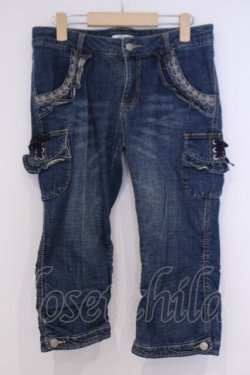 画像1: axes femme / スアップカーゴデニムパンツ L インディゴ O-26-02-07-039-AX-PA-IG-OS