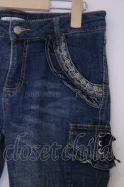 画像2: axes femme / スアップカーゴデニムパンツ L インディゴ O-26-02-07-039-AX-PA-IG-OS