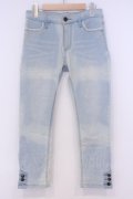 axes femme / 裾ボタン開きデニムパギンス L ライトインディゴ O-26-02-07-040-AX-PA-IG-OS