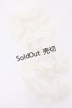 画像2: m petit by misako / NINA'Sコラボ　リボン付き2WAYシュシュ  シロ O-26-02-07-045-LO-ZA-YM-ZT575