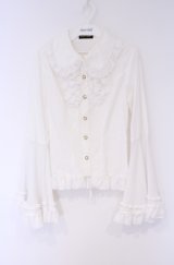 ATELIER PIERROT / 丸衿フリル姫袖ブラウス  ホワイト O-26-02-07-1006-EL-BL-OW-OS