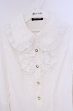 画像2: ATELIER PIERROT / 丸衿フリル姫袖ブラウス  ホワイト O-26-02-07-1006-EL-BL-OW-OS