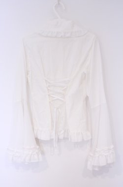 画像3: ATELIER PIERROT / 丸衿フリル姫袖ブラウス  ホワイト O-26-02-07-1006-EL-BL-OW-OS