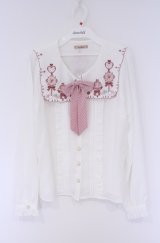 Amavel / お菓子の国の女王ブラウス  シロ×ピンク O-26-02-07-1007-CA-BL-IG-OS