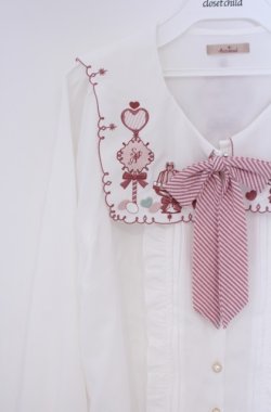画像2: Amavel / お菓子の国の女王ブラウス  シロ×ピンク O-26-02-07-1007-CA-BL-IG-OS